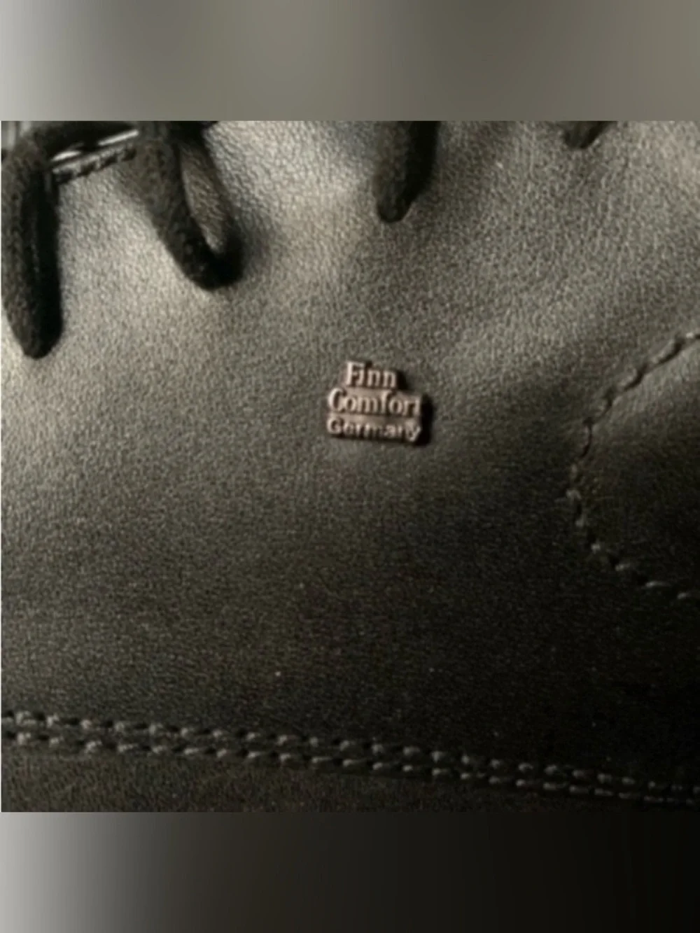 Finn Comfort Black Leather Lace-Up Shoes  Size 11.5 Wide